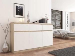 Mobene KOMODA 98CM SZAFKA 3 SZUFLADY SONOMA MIX S3 PL Mobene 2