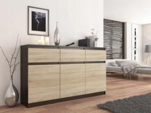 Mobene KOMODA 98CM SZAFKA 3 SZUFLADY WENGE MIX SONOMA S3 PL Mobene 2