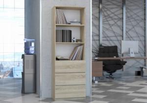 Mobene REGAŁ KSIĄŻKI BIUROWY 3 SZUFLADY 3 PÓŁ SONOMA B-3 MOBENE 2