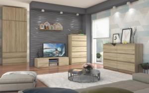 Mobene Mobene Szafa garderoba 90cm 2d 2sz sonoma nadstawka B-9N 4