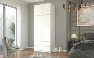 Mobene Szafa garderoba 90 cm biała nadstawka B-9N 4