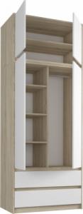 Mobene Mobene Szafa garderoba 90cm 2d 2sz sonoma mix nadstawka B-9N 2