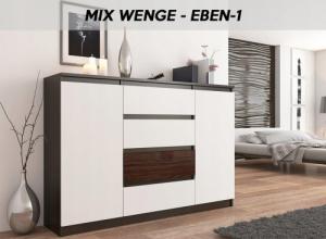 Mobene KOMODA 140CM SZAFKA 4 SZUFLADY 2 PÓŁKi WENGE MIX POŁYSK R140S4 MOBENE 5