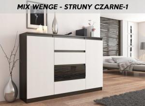 Mobene KOMODA 140CM SZAFKA 4 SZUFLADY 2 PÓŁKi WENGE MIX POŁYSK R140S4 MOBENE 6