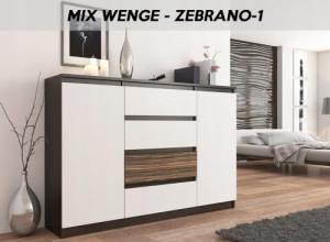 Mobene KOMODA 140CM SZAFKA 4 SZUFLADY 2 PÓŁKi WENGE MIX POŁYSK R140S4 MOBENE 7