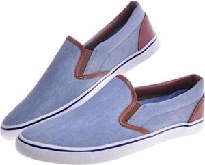 Pantofelek24 Wsuwane niebieskie trampki męskie /A5-2 11694 T292/ 47 3