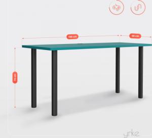 Biurko YRKE Iron Turkusowe 100 cm x 60 cm 4