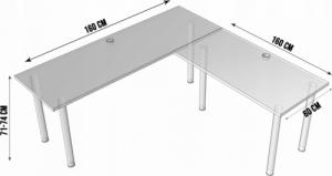 Biurko YRKE Czarne 220 cm x 160 cm 4