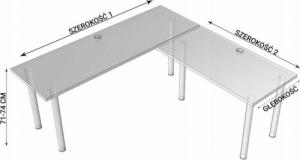 Biurko YRKE Białe 180 cm x 140 cm 9