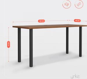 Biurko YRKE Iron Orzechowe 100 cm x 60 cm 4