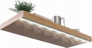 YRKE Wisząca półka ścienna, LED, 100x20x36 Dąb Złoty 1
