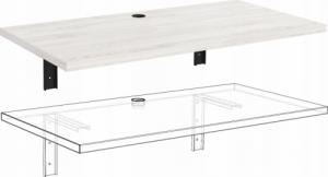Biurko YRKE Lewitujące Białe 150 cm x 60 cm 3
