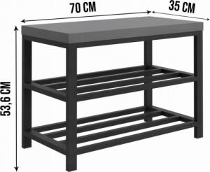 YRKE PÓŁKA SZAFKA METALOWA ŁAWKA NA BUTY LOFT GRAFIT 3