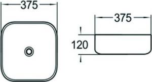 Umywalka Mexen Mexen Sara umywalka nablatowa 37 x 37 cm biała - 21123700 2