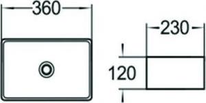 Umywalka Mexen Mexen Nadia umywalka nablatowa 36 x 23 cm biała - 21613600 2