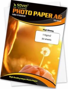 Savio Elmak Papier foto SAVIO PA-02 A6 115g/m2 50 sztuk błysk 10 opakowań 1