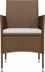 vidaXL vidaXL 3-cz. zestaw mebli ogrodowych z poduszkami, brązowo-czarny 4