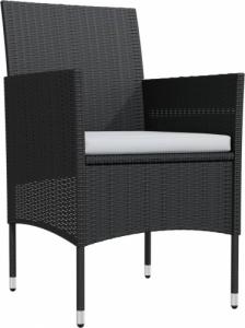 vidaXL vidaXL 3-częściowy zestaw mebli ogrodowych z poduszkami, czarny 3