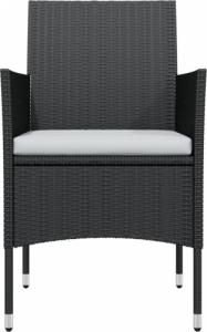 vidaXL vidaXL 3-częściowy zestaw mebli ogrodowych z poduszkami, czarny 4