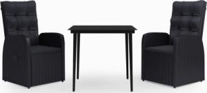 vidaXL vidaXL 3-częściowy zestaw mebli ogrodowych z poduszkami, czarny 2