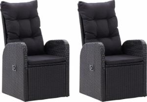 vidaXL vidaXL 3-częściowy zestaw mebli ogrodowych z poduszkami, czarny 3