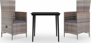 vidaXL vidaXL 3-częściowy zestaw mebli ogrodowych z poduszkami, szary 2