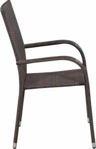 vidaXL vidaXL 3-częściowy zestaw mebli ogrodowych, brązowo-czarny 3