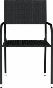 vidaXL vidaXL 3-częściowy zestaw mebli ogrodowych, czarny 3