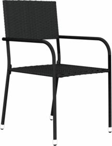 vidaXL vidaXL 3-częściowy zestaw mebli ogrodowych, czarny 4