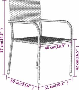 vidaXL vidaXL 3-częściowy zestaw mebli ogrodowych, czarny 8