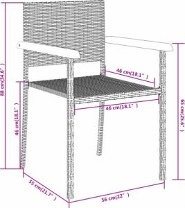 vidaXL vidaXL 3-częściowy zestaw mebli ogrodowych, czarny 7