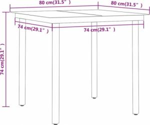 vidaXL vidaXL 3-częściowy zestaw mebli ogrodowych, czarny 8