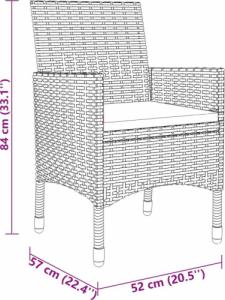 vidaXL vidaXL 3-częściowy zestaw mebli ogrodowych, polirattan, szary 8