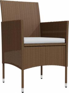 vidaXL vidaXL 5-cz. zestaw mebli ogrodowych z poduszkami, brązowo-czarny 3