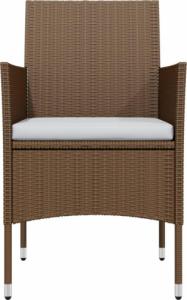 vidaXL vidaXL 5-cz. zestaw mebli ogrodowych z poduszkami, brązowo-czarny 4