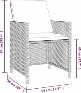 vidaXL vidaXL 5-cz. zestaw mebli ogrodowych z poduszkami, polirattan, czarny 5