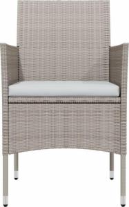 vidaXL 5-cz. zestaw mebli ogrodowych, z poduszkami, beżowo-czarny 4