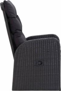 vidaXL vidaXL 5-częściowy zestaw mebli ogrodowych z poduszkami, czarny 6