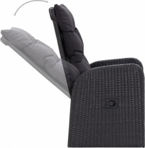 vidaXL 5-częściowy zestaw mebli ogrodowych z poduszkami, czarny 7