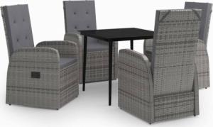 vidaXL 5-częściowy zestaw mebli ogrodowych z poduszkami, szary 2