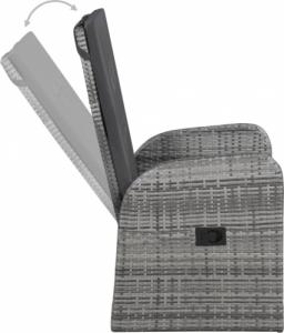 vidaXL 5-częściowy zestaw mebli ogrodowych z poduszkami, szary 5