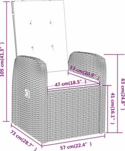 vidaXL 5-częściowy zestaw mebli ogrodowych z poduszkami, szary 8