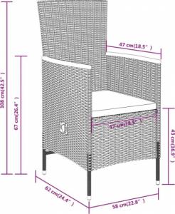 vidaXL vidaXL 5-częściowy zestaw mebli ogrodowych z poduszkami, szary 9