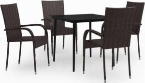 vidaXL 5-częściowy zestaw mebli ogrodowych, brązowo-czarny 2