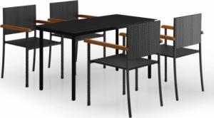 vidaXL vidaXL 5-częściowy zestaw mebli ogrodowych, czarny 2