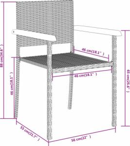 vidaXL 5-częściowy zestaw mebli ogrodowych, czarny 7