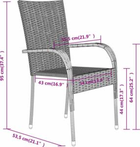 vidaXL 5-częściowy zestaw mebli ogrodowych, czarny 7
