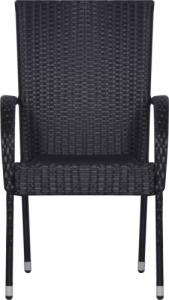 vidaXL vidaXL 5-częściowy zestaw mebli ogrodowych, czarny 6