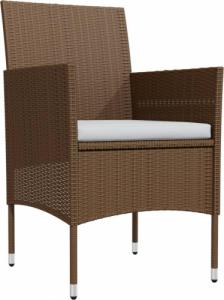 vidaXL 7-cz. zestaw mebli ogrodowych, z poduszkami, brązowo-czarny 3