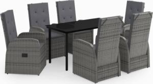 vidaXL vidaXL 7-częściowy zestaw mebli ogrodowych z poduszkami, szary 2